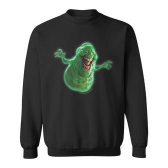 Ghostbusters Slimer Large Face Portrait Sweatshirt - Seseable