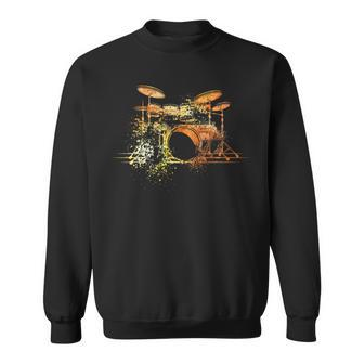 For Drummers Drumsticks Vintage Drum Kit Sweatshirt - Seseable