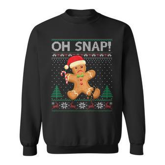 Gingerbread Man Cookie Ugly Sweater Oh Snap Christmas Sweatshirt | Mazezy