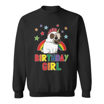 Girl Birthday Unicorn Pug B Day Party Kids Idea Unipug Sweatshirt | Mazezy UK