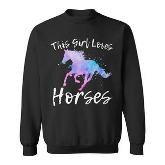 This Girl Loves Horses Equestrian Ridingn Girl Kid Women Sweatshirt | Mazezy UK