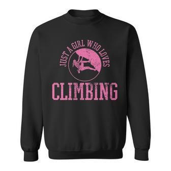 Girl Rock Climbing Bouldering Climber Sweatshirt | Mazezy