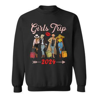 Girls Trip 2024 For Black Melanin Queen On Vacation Women Sweatshirt - Thegiftio UK
