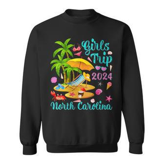 Girls Trip 2024 Palm Tree Sunset North Carolina Beach Sweatshirt | Mazezy AU