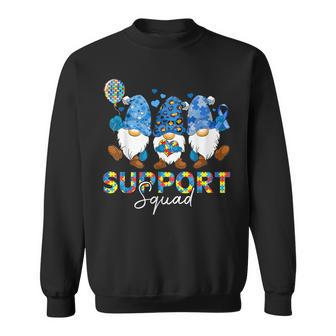 Gnomes Autism Awareness Support Squad Blue Ribbon Sweatshirt - Monsterry UK