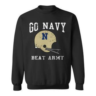 Go Navy Beat Army America's Game Vintage Football Helmet Sweatshirt - Monsterry