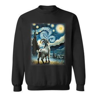 Goat Star Gazer Artistic Van Gogh Style Starry Night Goat Sweatshirt - Monsterry AU