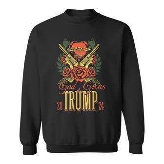 God Guns & Trump 2024 2A Support Short Sleeve Sweatshirt | Mazezy