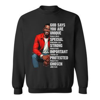 God Says You Are Afro American Dope Black Dad Father's Day Sweatshirt - Thegiftio UK