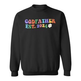 Godfather Est 2024 Father's Day God Dad Announcement Reveal Sweatshirt - Thegiftio UK