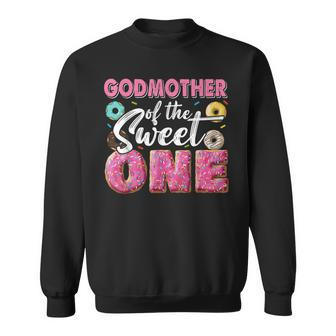 Godmother Of Sweet One 1St Bday Party Matching Family Donut Sweatshirt - Thegiftio UK