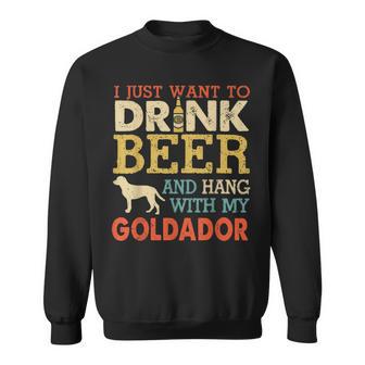 Goldador Dad Drink Beer Hang With Dog Vintage Sweatshirt - Monsterry DE