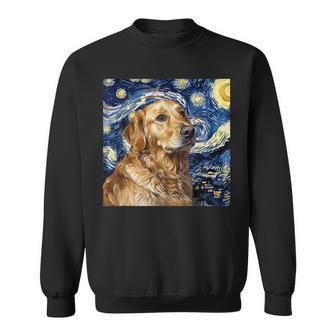 Golden Retriever Dog Van Gogh Style Starry Night Sweatshirt - Thegiftio UK