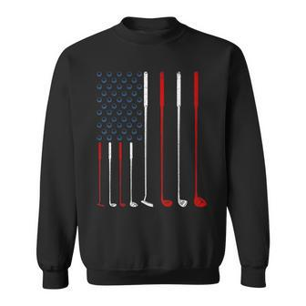 Golf Clubs American Flag Sweatshirt - Thegiftio UK