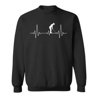 Golfer Heartbeat Golfer Slogan Sweatshirt - Seseable