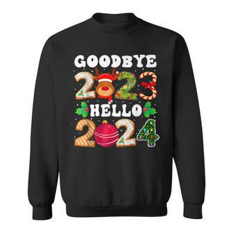 Goodbye 2023 Hello 2024 Happy New Year Christmas Xmas Sweatshirt | Mazezy