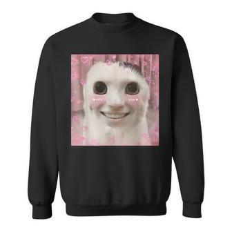 Goofy Ahh Cat Meme Dank Cursed Weirdcore Cringey Banana Cat Sweatshirt | Mazezy AU