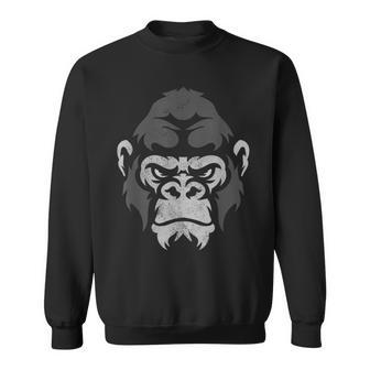 Gorilla Face Intelligent Apes Largest Primates Gorilla Sweatshirt - Monsterry