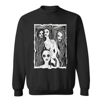 Goth Aesthetic Grunge Occult Emo Satanic Dark Fantasy Sweatshirt - Monsterry