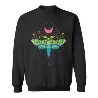 Goth Moth And Crescent Moon Creepy For Goths Sweatshirt - Monsterry