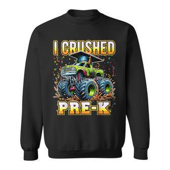 Graduation Pre-K Monster Truck Boys I Crushed Preschool Grad Sweatshirt - Seseable