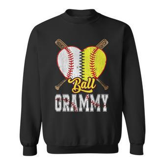 Grammy Of Both Ball Grammy Baseball Softball Pride Sweatshirt - Seseable