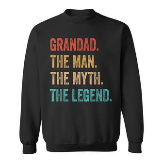 Grandad The Man The Myth The Legend Vintage Grandad Birthday Sweatshirt - Thegiftio UK