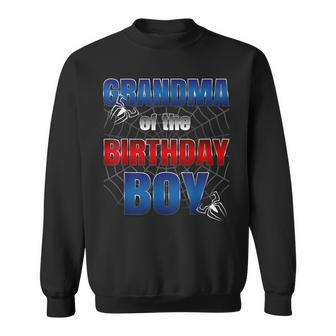 Grandma Of The Birthday Spider Web Boy Family Matching Sweatshirt - Thegiftio UK