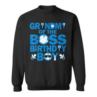 Grandma Of The Boss Birthday Boy Baby Family Party Decor Sweatshirt - Seseable