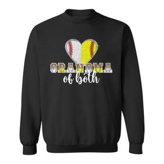 Grandma Of Both Heart Softball Baseball Grandma Sweatshirt - Monsterry