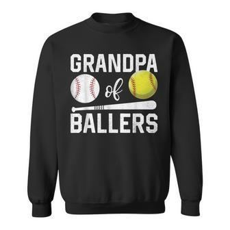 Grandpa Of Ballers Baseball Softball Father's Day Sweatshirt - Monsterry UK