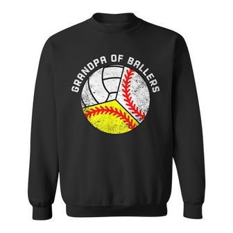 Grandpa Of Ballers Baseball Softball Volleyball Sweatshirt - Monsterry UK