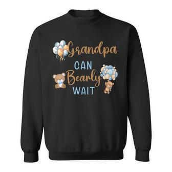 Grandpa Can Bearly Wait Gender Neutral Baby Shower Matching Sweatshirt - Seseable