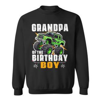 Grandpa Of The Birthday Boy Monster Truck Birthday Family Sweatshirt - Seseable
