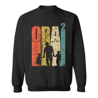 Grandpa Hoch 2 Doppelfach Opa Der Opa Mit 2 Grandchildren Sweatshirt - Seseable