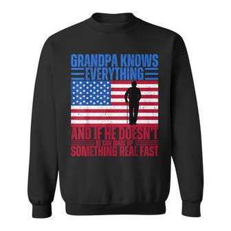 Grandpa Knows Everything Vintage Father's Day Sweatshirt - Thegiftio UK