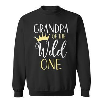 Grandpa Of The Wild One First Birthday Matching Family Sweatshirt - Monsterry CA