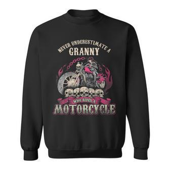 Granny Biker Chick Never Underestimate Motorcycle Sweatshirt | Mazezy CA