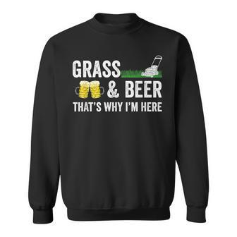 Grass And Beer Gardening Lawn Mowing Sweatshirt - Thegiftio UK