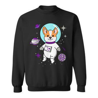 Graysexual Corgi In Space Graysexual Pride Sweatshirt - Monsterry