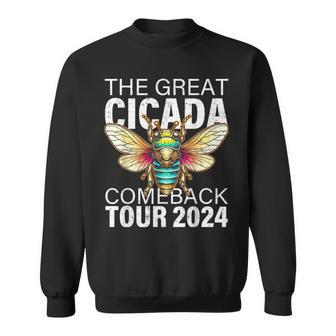 Great Cicada Comeback Tour 2024 Insect Invasion Retro Sweatshirt - Monsterry AU