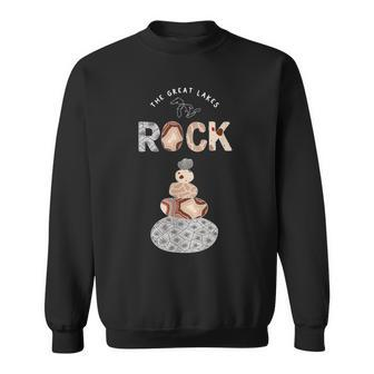 Great Lakes Rock Colored Rock Stack Petoskey Stone Agate Sweatshirt - Monsterry UK