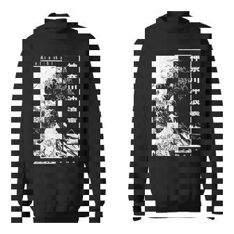 Great Wave Off Kanagawa Japanese Aesthetic Hokusai Sweatshirt - Thegiftio