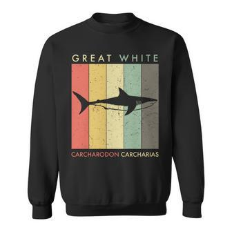 Great White Shark Carcharodon Carcharias Retro Vintage Sweatshirt - Monsterry