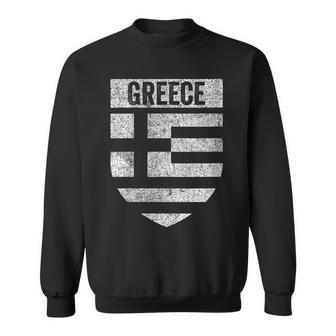 Greek Flag Cool Distressed Vintage Look Flag Of Greece Pride Sweatshirt - Monsterry AU