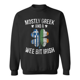 Greek Wee Bit Irish Greece St Patrick Day Sweatshirt - Monsterry DE
