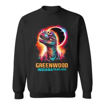 Greenwood Indiana Total Solar Eclipse 2024 T Rex Dinosaur Sweatshirt - Thegiftio