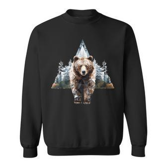 Grizzly Animal Bear In A Triangle Forest Sweatshirt - Monsterry UK