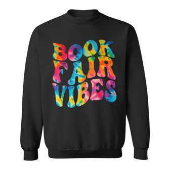 Groovy 70S Book Fair Vibe Tie Dye Reading School Librarian Sweatshirt - Thegiftio UK
