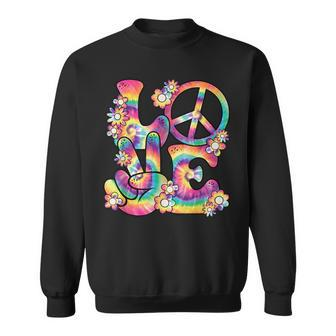 Groovy Love Peace Sign Hippie Theme Party Outfit 60S 70S Sweatshirt - Thegiftio UK